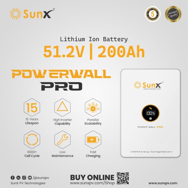 SunX 51.2 Volt 200 Ah Lithium Battery