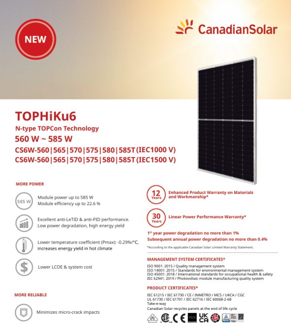 Canadian Solar 585W N-Type TOPCon Panel
